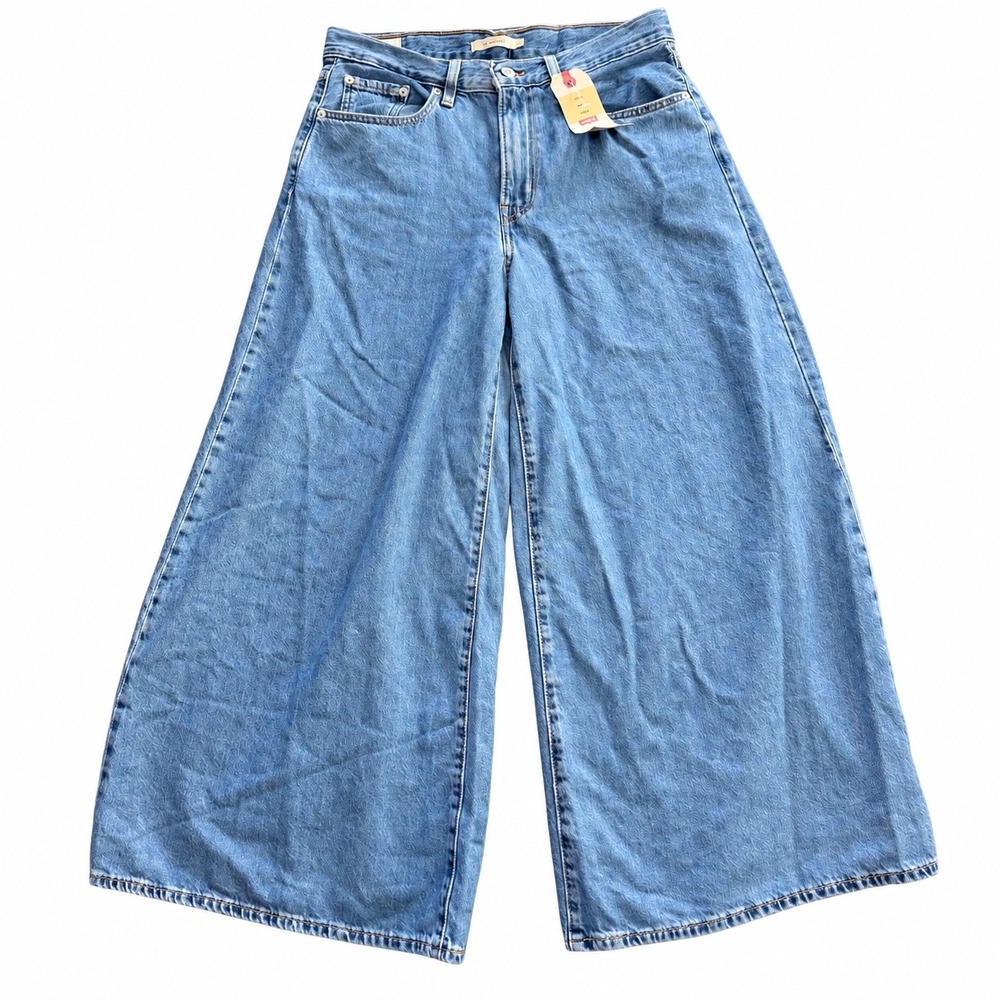 Levi's Premium XL Superwide Jeans 28 NWT High Rise Wide Leg Baggy Y2K Blue